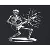 Small Black Women Flowy Rock & Roll Skeleton Shredding Playing Guitar Band Sleeveless Tank Top T-Shirt view 3