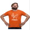 XX-Large Orange Mens Rock & Roll Skeleton Shredding Playing Guitar Band T-Shirt view 1