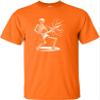XX-Large Orange Mens Rock & Roll Skeleton Shredding Playing Guitar Band T-Shirt view 2