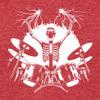 3X-Large Red Mens Skeleton Playing Drums Rock & Roll Band Deluxe Soft T-Shirt view 3