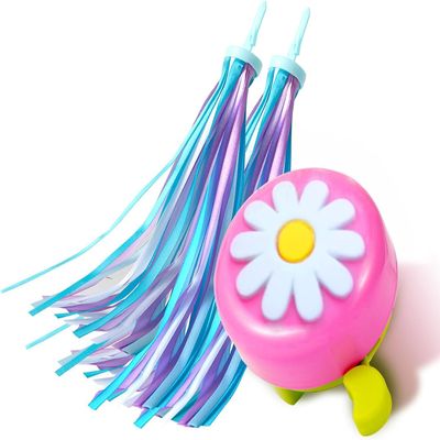 Bicycle Tassel Streamer, Blue Bicycle Streamers with Bike Bell for Kids, Bike Handlebar Streamers, Bicycle Grips, Moto Ribbons - Multi Colored Party Decorations for Birthday Parties, Weddings