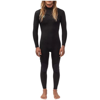 7 Seas 3-2 Full Chest Zip Wetsuit - Black with Jade Logos Black MS
