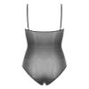 Lorilida Women See Through Backless Camisole Adjustable Spaghetti Strap Bodysuits Jumpsuits Swimsuit Black A One Size view 3