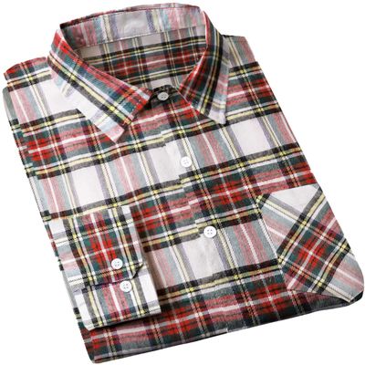 Cromoncent Men's Casual Plaid Flannel Long Sleeve Button Down Shirts, Christmas White Red, 4X-Large
