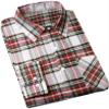 Cromoncent Men's Casual Plaid Flannel Long Sleeve Button Down Shirts, Christmas White Red, 4X-Large view 1