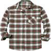 Cromoncent Men's Casual Plaid Flannel Long Sleeve Button Down Shirts, Christmas White Red, 4X-Large view 2