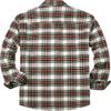 Cromoncent Men's Casual Plaid Flannel Long Sleeve Button Down Shirts, Christmas White Red, 4X-Large view 3