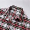 Cromoncent Men's Casual Plaid Flannel Long Sleeve Button Down Shirts, Christmas White Red, 4X-Large view 4