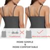 Air Curvey 3 Pack Camisole Tops for Women Built in Bra Adjustable Spaghetti Strap Soft Cotton Undershirt Tanks Seamless Layering Tops Black Darkgray ArmyGreen XL view 3