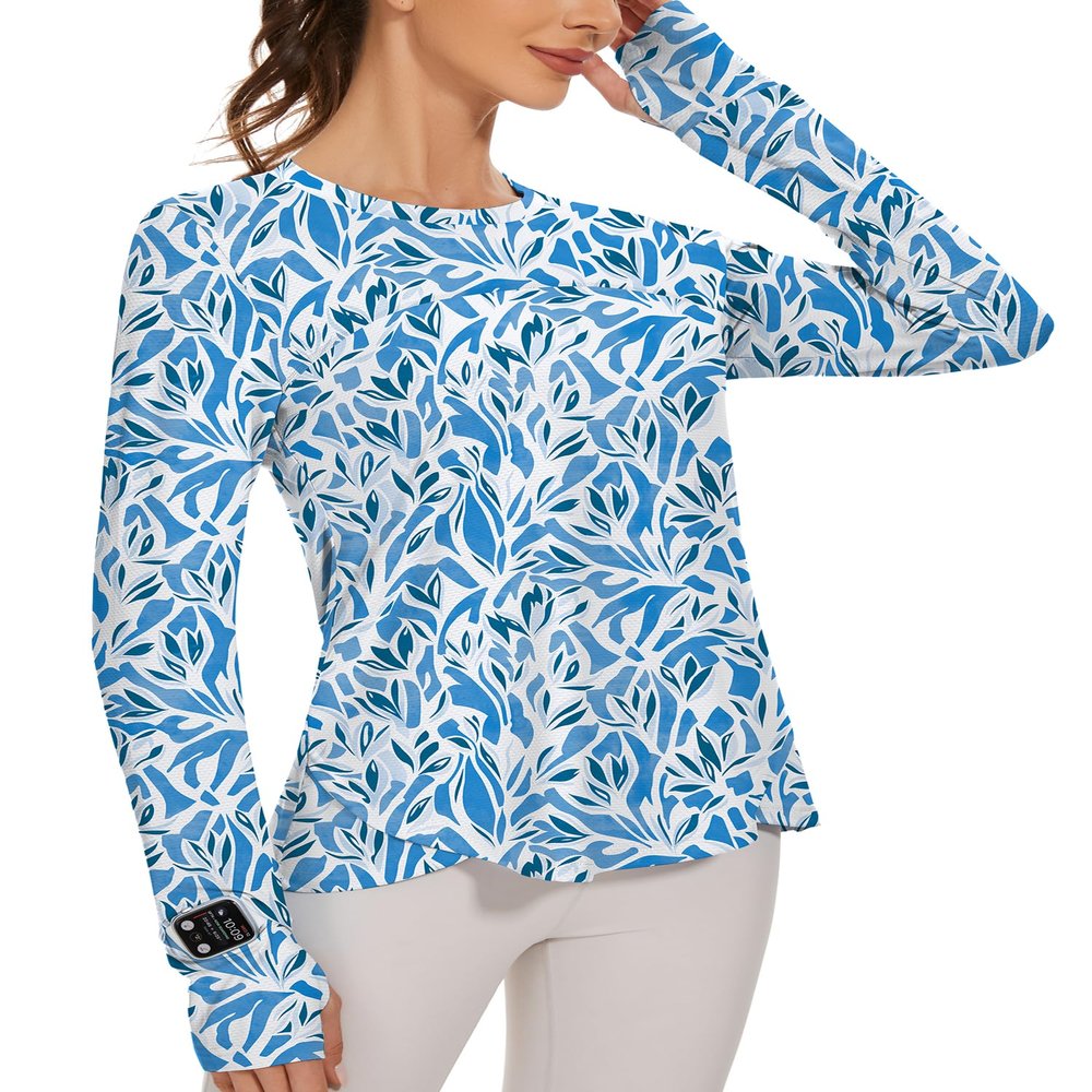 Blingfit Sun UV Protection Shirt UPF 50+ Long Sleeve Workout Tops for Women Outdoor Running Gym Clothes Light Weight