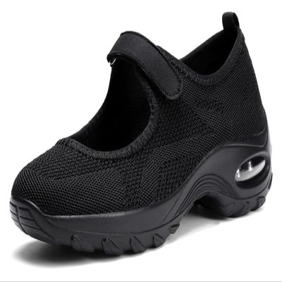 Women's Shoes Adjustable Strap Platform Orthopedic Walking Sneakers Casual Slip On Lightweight Breathable Shoes (Color : Black, Size : 5.5)