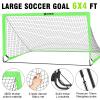 Kids Soccer Goals for Backyard Set of 2, 4 x 3 ft/6 x 4 Toddler Soccer Goal Training Equipment with Soccer Ball, Cones, Pop Up Soccer Net for Kids Age 3-5 4-6 6-8 8-12 10-12 Outdoor Games Sports Gifts view 3