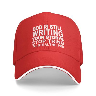 NineFit Basics God is Still Writing Your Storys Stop Trying to Steal The Pen Hat Funny Sandwich Baseball Cap Sports Sun Hats Adults Golf Dad Hats Red