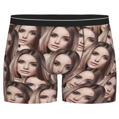Byxhuc Personalized Underwear, Customized Long Boxers for Men, Boxers with Face on Them, Mens Birthday Anniversary