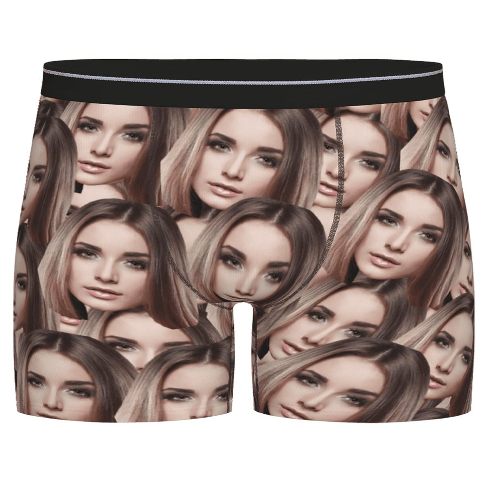 Byxhuc Personalized Underwear, Customized Long Boxers for Men, Boxers with Face on Them, Mens Birthday Anniversary