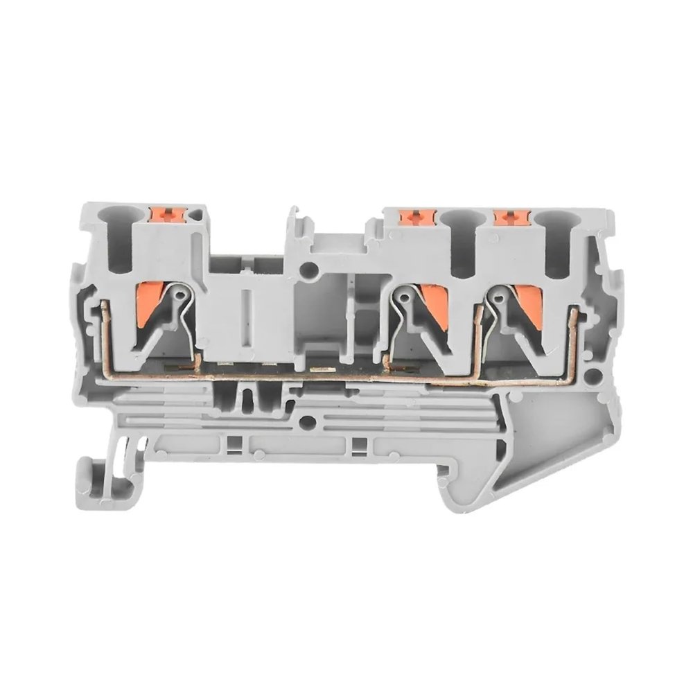 50pcs PT 2.5-Twin 3 Din Rail Terminal Block Mount Conductors Push in Spring Screwless Feed Through Wire Conductor Wire Connector(Gray)