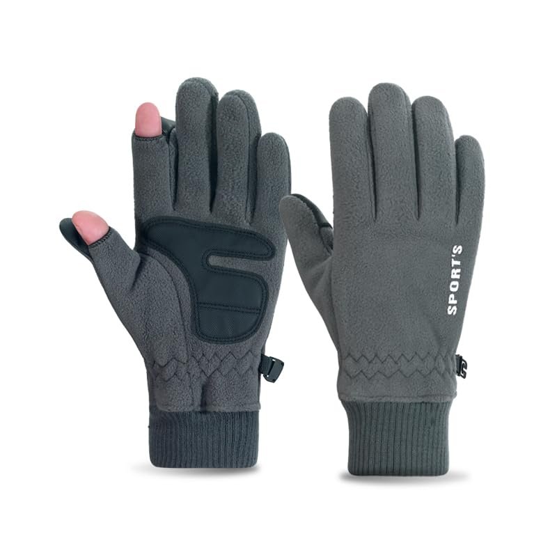 ANJMEICH Cycling Gloves, Outdoor Sports Warm Gloves, Touch Screen Phone Friendly (Women Grey)