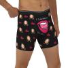Byxhuc Personalized Boxers, Boxer Para Hombre, Custom Boxers with Photo, Black Boxers Briefs with Red Lip, Birthday Gifts Idea for Him view 4
