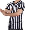Hovershoes Men's Referee Shirt, Black & White Stripe Umpire Jersey V-Neck Referee Uniform for Basketball, Football, Soccer view 2