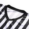 Hovershoes Men's Referee Shirt, Black & White Stripe Umpire Jersey V-Neck Referee Uniform for Basketball, Football, Soccer view 3