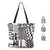 Baglemon Canvas Tote Bag for Women, Aesthetic Shoulder Handbag with Zipper & Inner Pockets view 1