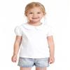 ZFZDRen 12M-12Y Toddler Baby Girls Ruffle Collar Blouse Kids Girl Solid Color T-Shirts Casual Tee Tops (Short White, 2-3 Years) view 1