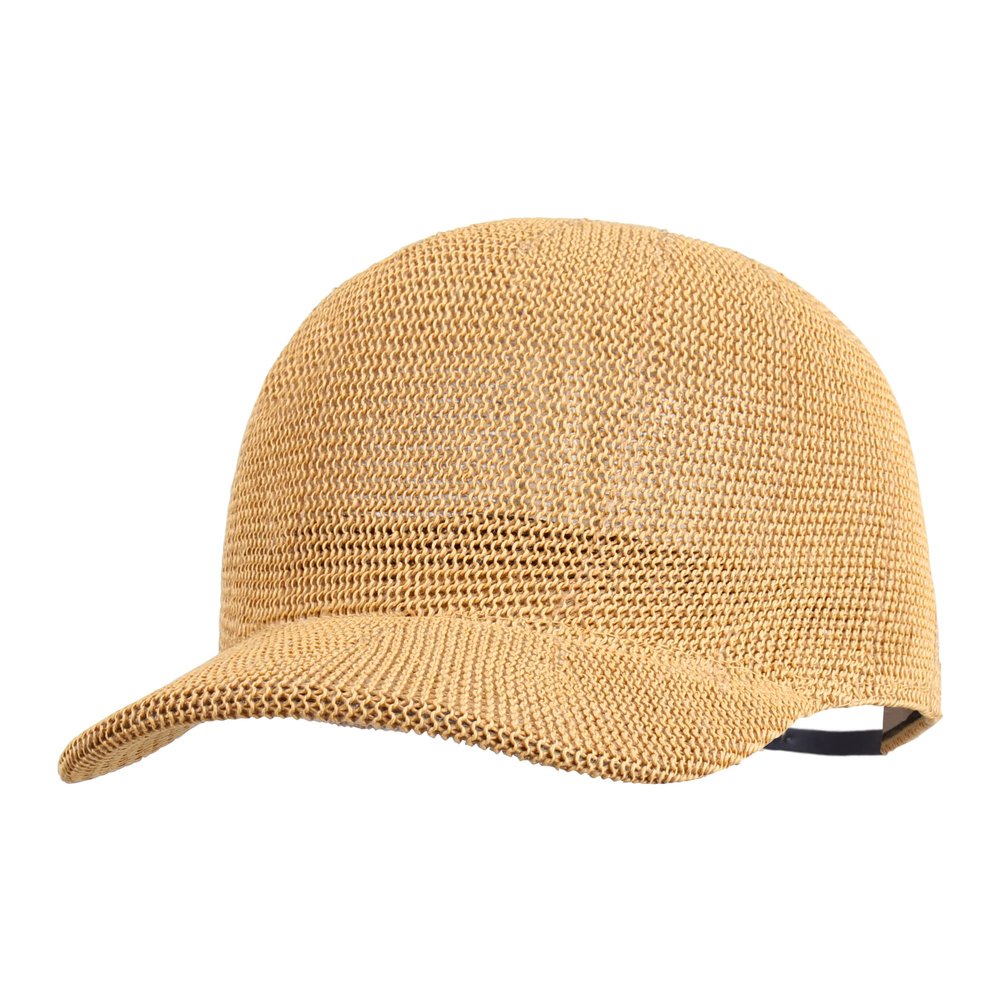 AISI Women Straw Baseball Cap Stylish Summer Beach Cap Woven Visor Sunhat Travel Cap Casual Straw Cap Camel