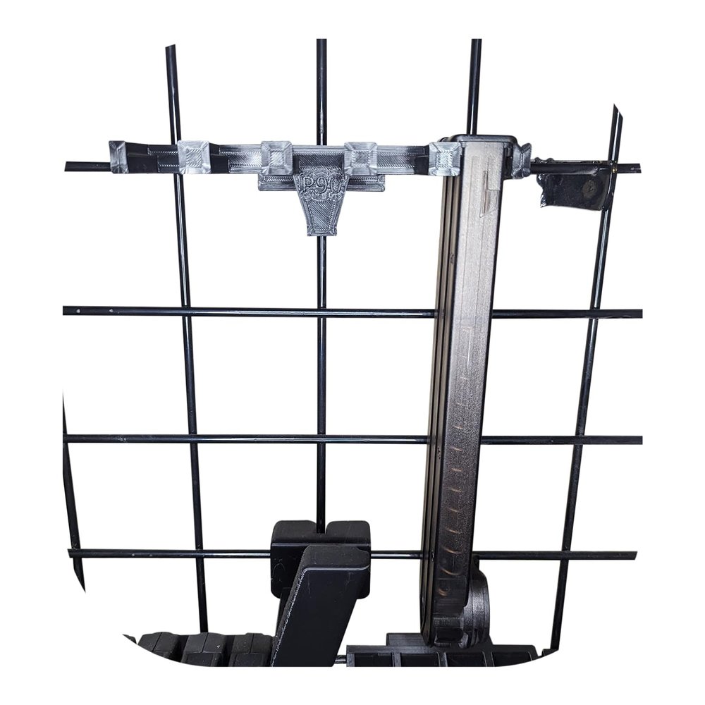 Hammy3DPrints Mount for FN P90 / PS90 Mags - Gridwall | Magazine Holder Storage Rack (2 Mag)