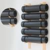 Wooden Yoga Mat Holder Wall Mount, Wall Rack Organizer for Foam Roller Wooden Wall Hanging Fitness Organizer for Home Gym School Office view 3