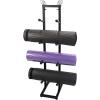 Black Yoga Mat Holder Wall Mount, 4/8-Tiers Metal Storage Racks Foam Roller Organizer Floor Stand, Vertical Home Gym Accessories