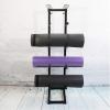 Black Yoga Mat Holder Wall Mount, 4/8-Tiers Metal Storage Racks Foam Roller Organizer Floor Stand, Vertical Home Gym Accessories view 2