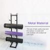 Black Yoga Mat Holder Wall Mount, 4/8-Tiers Metal Storage Racks Foam Roller Organizer Floor Stand, Vertical Home Gym Accessories view 4
