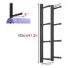 Wall Yoga Mat Storage Rack, Gym Adjustable Metal Foam Roller Holder/Basketball Stand, Hanging Towel/Exercise Pads Holder Organizer - Black Yoga Room/Home Gym Decor, 4 tier view 2