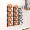 Wall Yoga Mat Storage Rack, Gym Adjustable Metal Foam Roller Holder/Basketball Stand, Hanging Towel/Exercise Pads Holder Organizer - Black Yoga Room/Home Gym Decor, 4 tier view 4