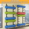 9-Sectional Metal Yoga Mat Holder, Yoga Mat Strap/Pilates Mat/Foam Roller/Exercise Mat Storge Rack, Wall Rack Organizer, for Fitness Class view 2