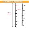 9-Sectional Metal Yoga Mat Holder, Yoga Mat Strap/Pilates Mat/Foam Roller/Exercise Mat Storge Rack, Wall Rack Organizer, for Fitness Class view 4