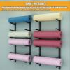 Black Wall Mount Yoga Mat Storage Rack, 6 Tier Yoga Mat/Foam Roller/Sports Sweat Towel Organizer, Home Gym Studio Metal Decor Hanging Holder view 2