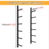 Black Wall Mount Yoga Mat Storage Rack, 6 Tier Yoga Mat/Foam Roller/Sports Sweat Towel Organizer, Home Gym Studio Metal Decor Hanging Holder view 3
