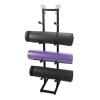 Black Metal Yoga Mat Holder Floor Stand, Home Workout Yoga Accessories, Holds 4 Yoga Mats or Foam Rollers, Stable Home Gym Storage Organizer view 2