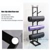 Black Metal Yoga Mat Holder Floor Stand, Home Workout Yoga Accessories, Holds 4 Yoga Mats or Foam Rollers, Stable Home Gym Storage Organizer view 4