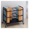 Black Metal Yoga Mat Organizer Basket, Large Capacity Yoga Mats Holder Rack, Foam Roller/Exercise Mats Storage Cart, for Home/Fitness Room/Gym/Black view 1