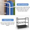Black Metal Yoga Mat Organizer Basket, Large Capacity Yoga Mats Holder Rack, Foam Roller/Exercise Mats Storage Cart, for Home/Fitness Room/Gym/Black view 4