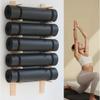 Wooden Yoga Mat Holder Wall Mount, Wood Yoga Mat Storage Rack as Shoe Hanger, Yoga Mat Organizer, or Gym Shelf for Home Gym Wall Storage,9 Layer view 2