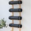 Wooden Yoga Mat Holder Wall Mount, Wood Yoga Mat Storage Rack as Shoe Hanger, Yoga Mat Organizer, or Gym Shelf for Home Gym Wall Storage,9 Layer view 3