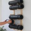 Wooden Yoga Mat Holder Wall Mount, Wood Yoga Mat Storage Rack as Shoe Hanger, Yoga Mat Organizer, or Gym Shelf for Home Gym Wall Storage,9 Layer view 4
