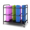 Large Yoga Mat Storage Rack Holder with Wheels, Floor-Standing Carpet/Foam Rollers Organizer Cart for Home/Gym, 80X50X70Cm/Black view 1