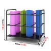 Large Yoga Mat Storage Rack Holder with Wheels, Floor-Standing Carpet/Foam Rollers Organizer Cart for Home/Gym, 80X50X70Cm/Black view 2