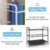 Large Yoga Mat Storage Rack Holder with Wheels, Floor-Standing Carpet/Foam Rollers Organizer Cart for Home/Gym, 80X50X70Cm/Black view 3