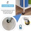 Large Yoga Mat Storage Rack Holder with Wheels, Floor-Standing Carpet/Foam Rollers Organizer Cart for Home/Gym, 80X50X70Cm/Black view 4