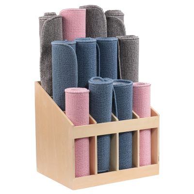 Large Capacity Yoga Mat Holder Box, Wood Floor Stand Multifunctional Sports Accessaries Rack Shelf, Yoga Studios Storage Organizer/Hold 12 Mats